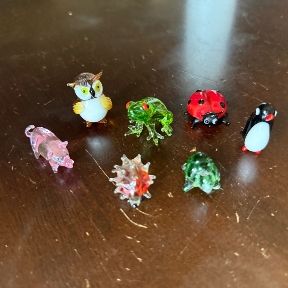 Colorful Glass Animal Figurine Set